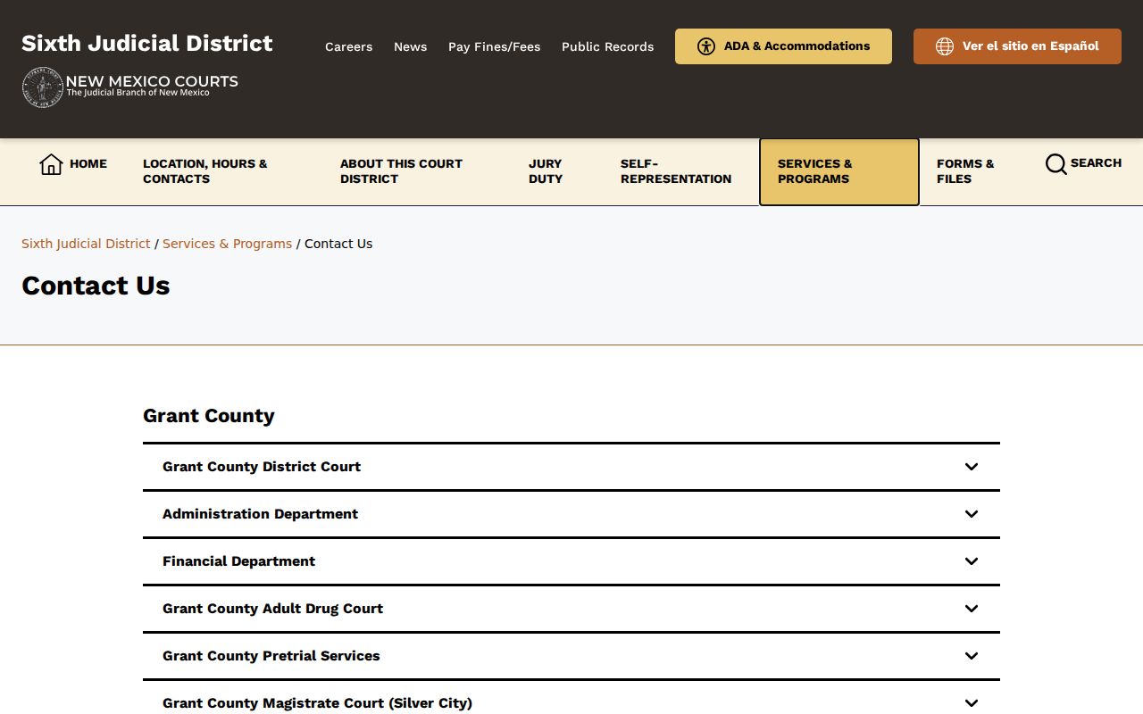 Hidalgo Magistrate Court contact page for traffic and warrant lookup