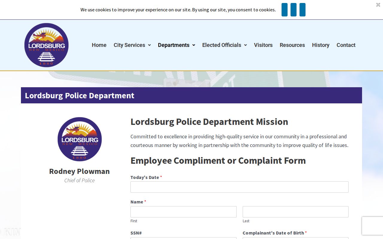 Lordsburg municipal law enforcement public record route for warrant questions