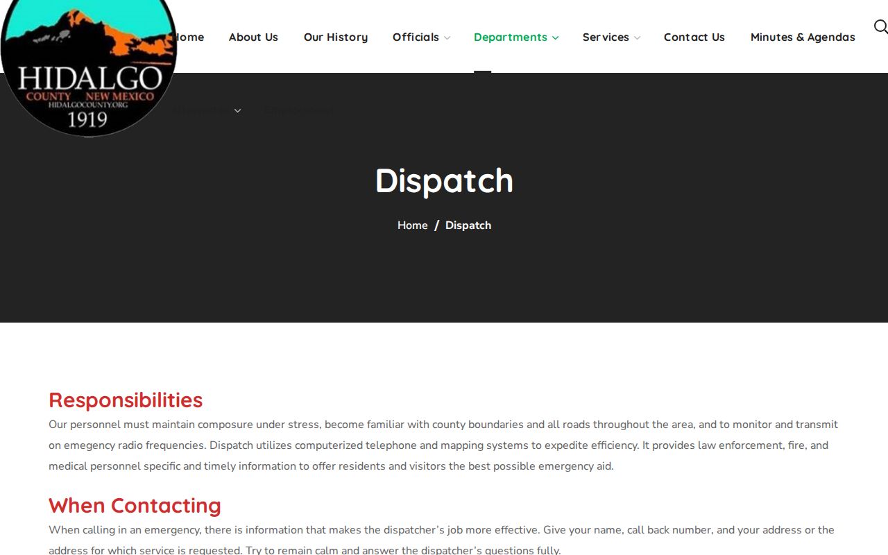 Hidalgo County dispatch contact for warrant records routing